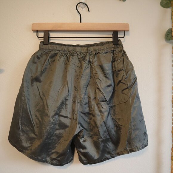Zyng Green Shiny Lined High Waist Workout Athletic Shorts Size XS - Picture 6 of 7